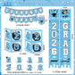 Light Blue Graduation Decorations 2026 Blue Congrats Grad Banner Class of 2026 Decorations Grad Party Decorations 2026 Graduation Banner