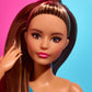 Barbie Looks Fashion Doll with Brown Hair Wearing One-Shoulder Pink & Blue Midi Dress, Collectible with Posable Made to Move Body