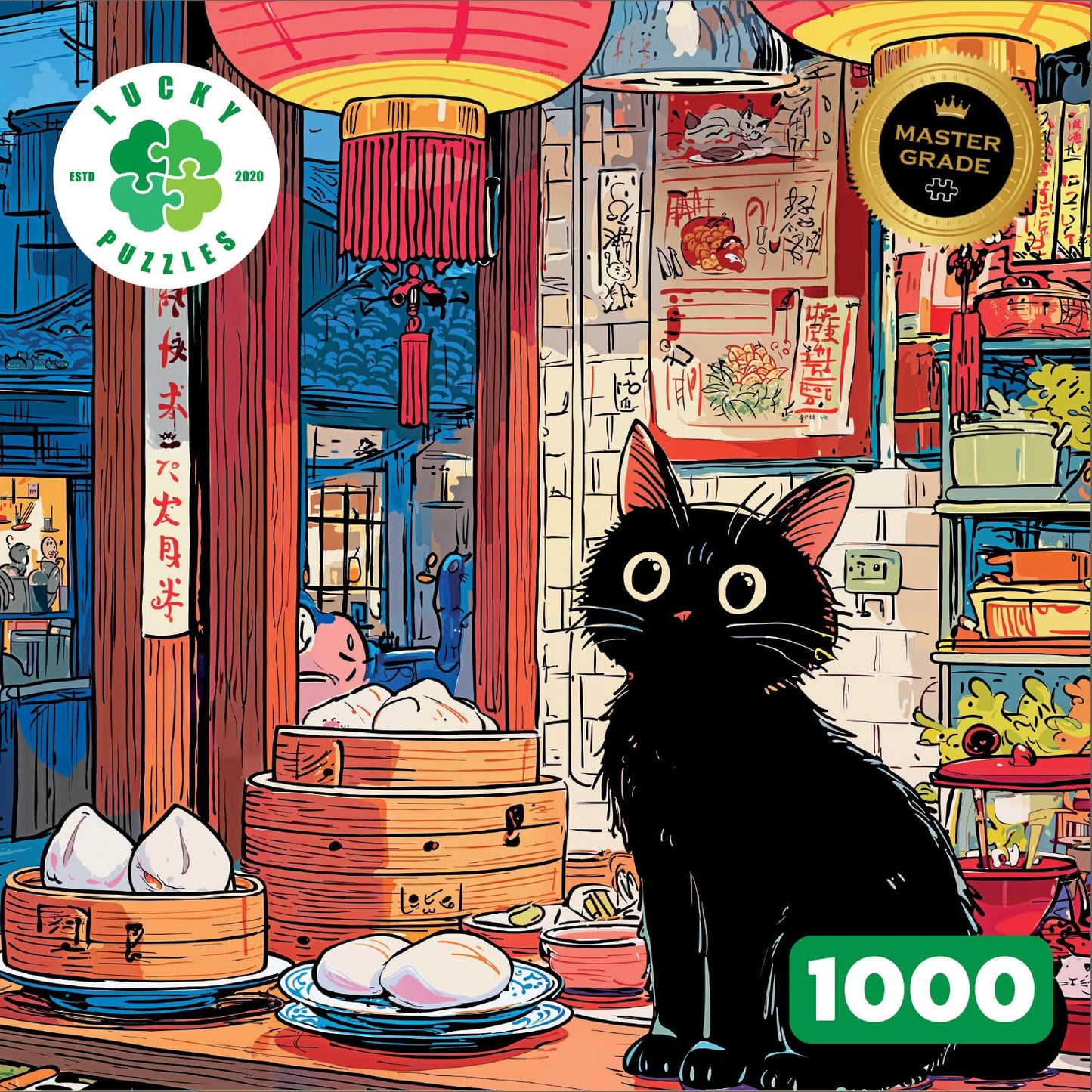 Lucky Puzzles | 1000 Piece Jigsaw Puzzles for Adults | Bao & Whiskers