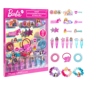Barbie Hair Accessories Set for Girls, Hair Clips, Bows, Scrunchies, Hair Ties Set, Great for Birthday and Holiday Gifts, Party Favors,by Townley Girl
