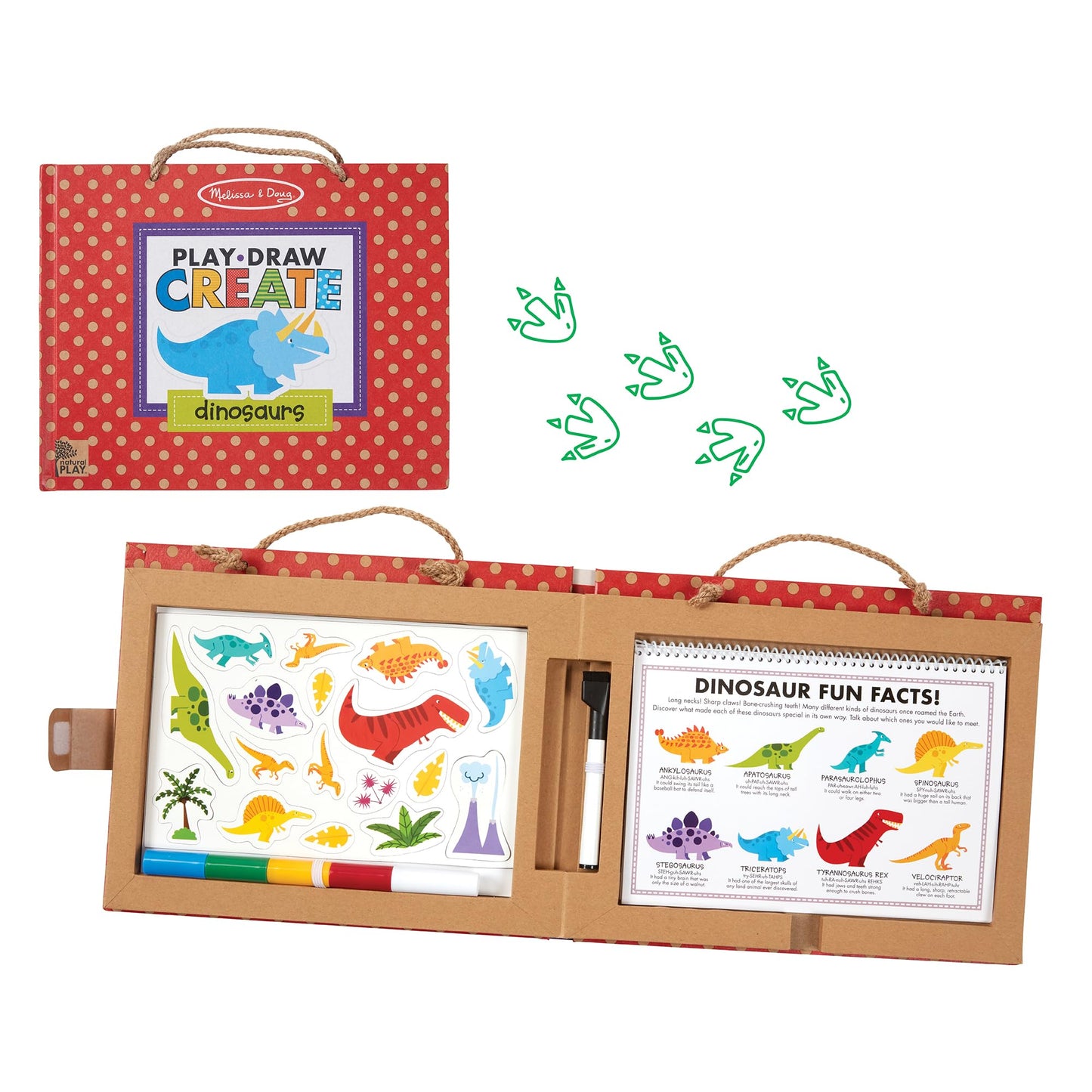 Melissa & Doug Play Draw Create Dinosaurs, Reusable Magnet & Drawing Kit