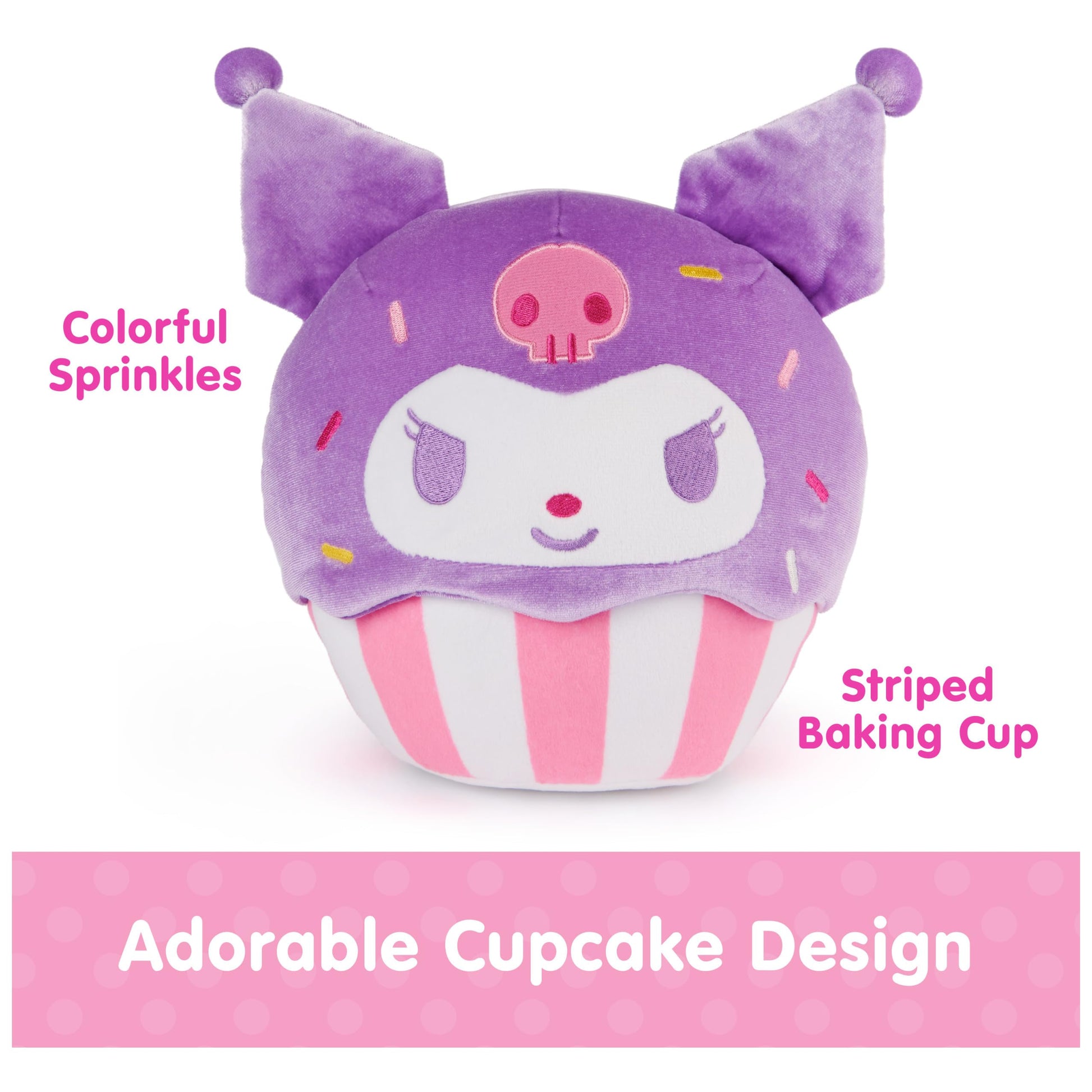 GUND Sanrio Kuromi Cupcake 8-Inch Dessert Plush Toy for Ages 1+