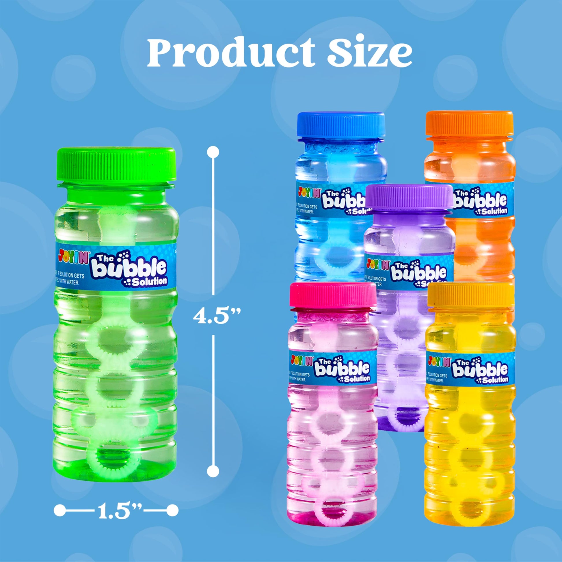 JOYIN Bubble Bottles 6 PCS (4oz Solution), Bubbles for Toddlers, Blow Bubbles Solution Wand Bulk for Party Favors for Kids, Toddler Summer Outdoor