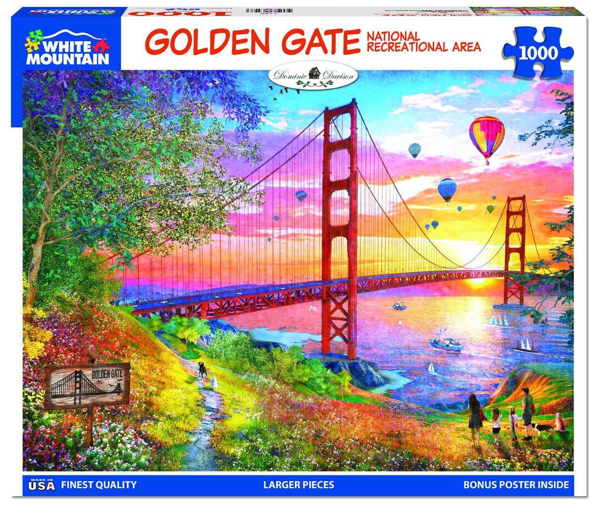 White Mountain 1000 Piece Jigsaw Puzzle San Francisco, Golden Gate States