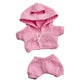 17cm Dolls Clothes Outfit Set for Doll - Casual Style Hoodies Clothing Set for Doll Dress Up, Pink Set
