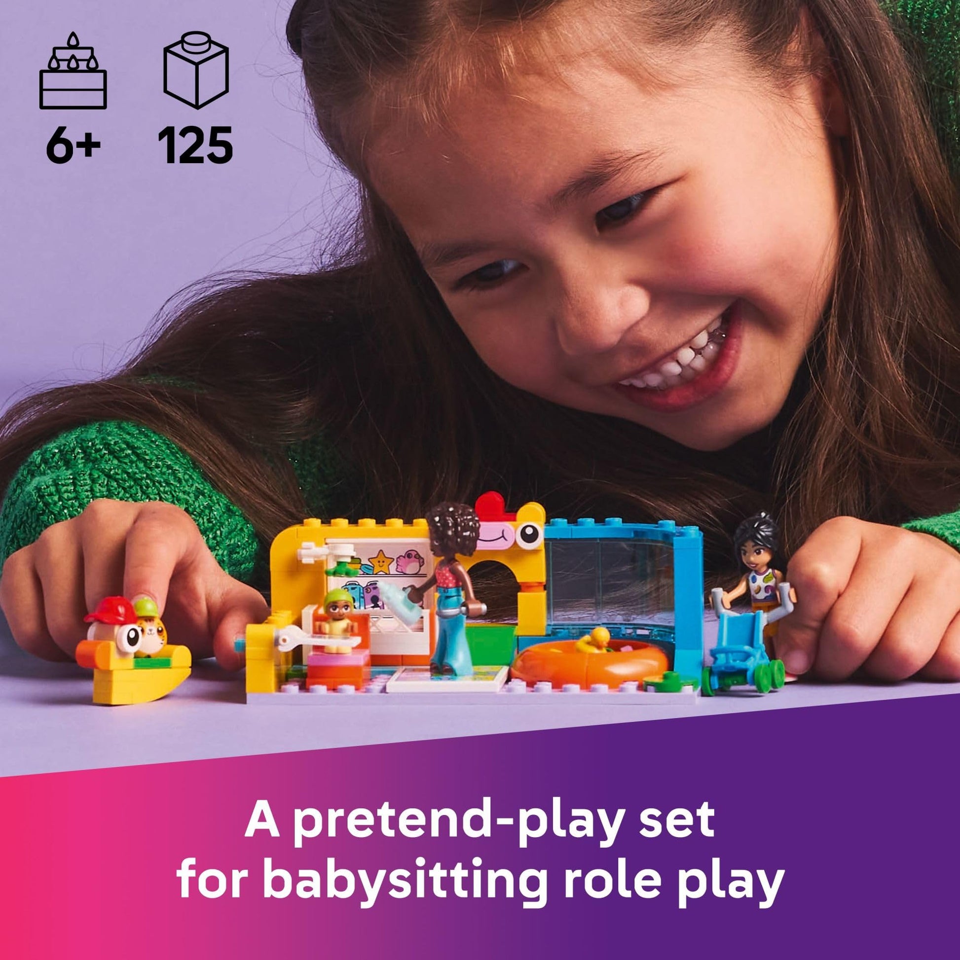 LEGO Friends Aliya's Baby Sister's Playroom Building Toy - Pretend Play Set for Kids, Girls and Boys, Ages 6+ - with 2 Minidolls, Baby Figure, and