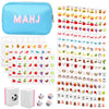 American Mahjong Game Set,Mahjong Tile Game,Mahjong Set with 128 Premium Pink Tiles(1.18'') Animal and Food Pattern with Handbag for picnics, Camping