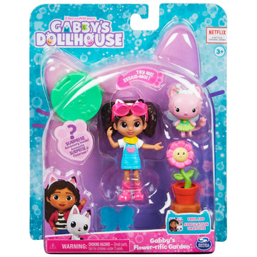 Gabby's Dollhouse, Flower-rific Garden Set with 2 Toy Figures, 2 Accessories, Delivery and Furniture Piece, Kids Toys for Ages 3 and up