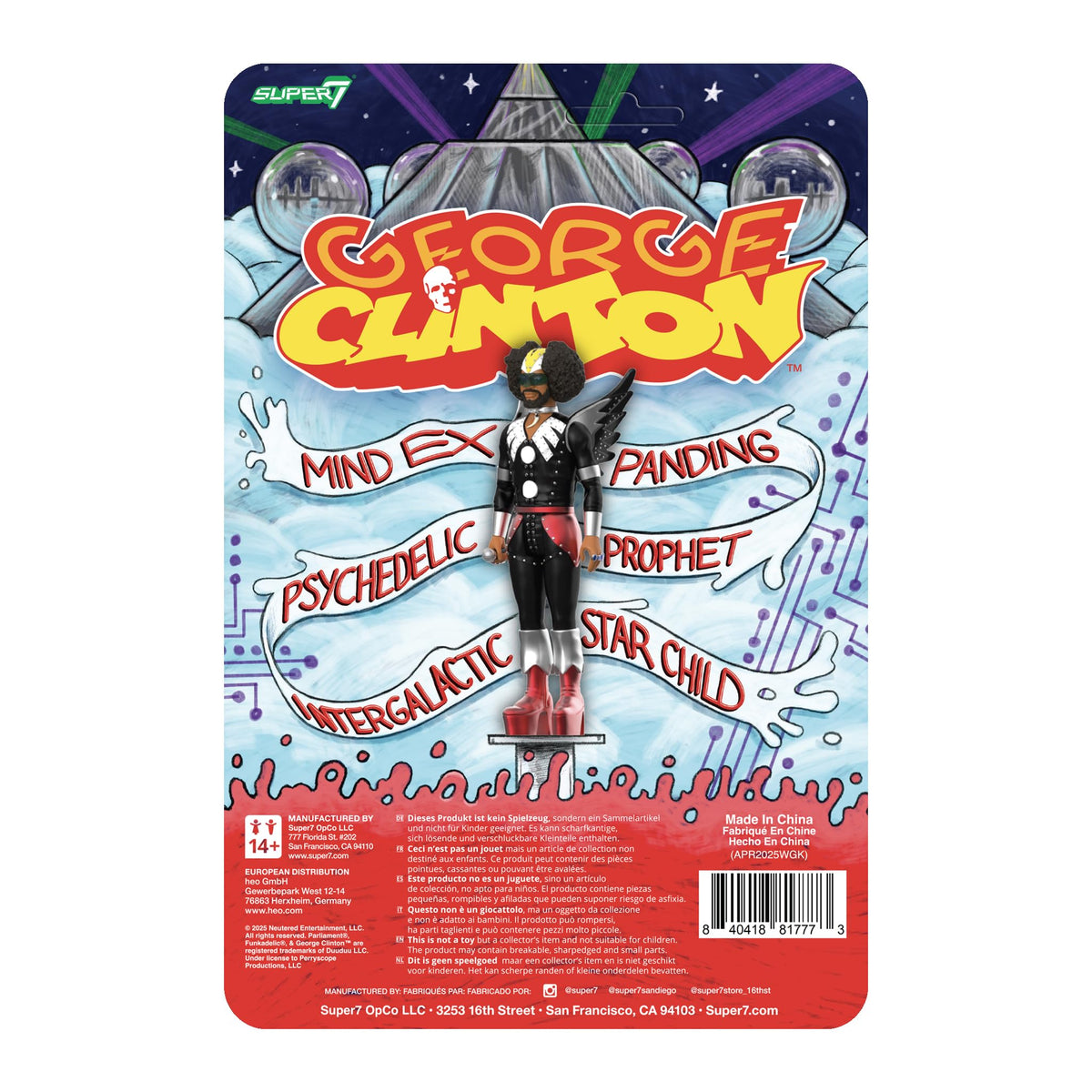 Super7 Reaction Figure George Clinton Dr. Funkenstein - 3.75" George Clinton Action Figure with Accessory - Classic Music Collectibles and Retro Toys