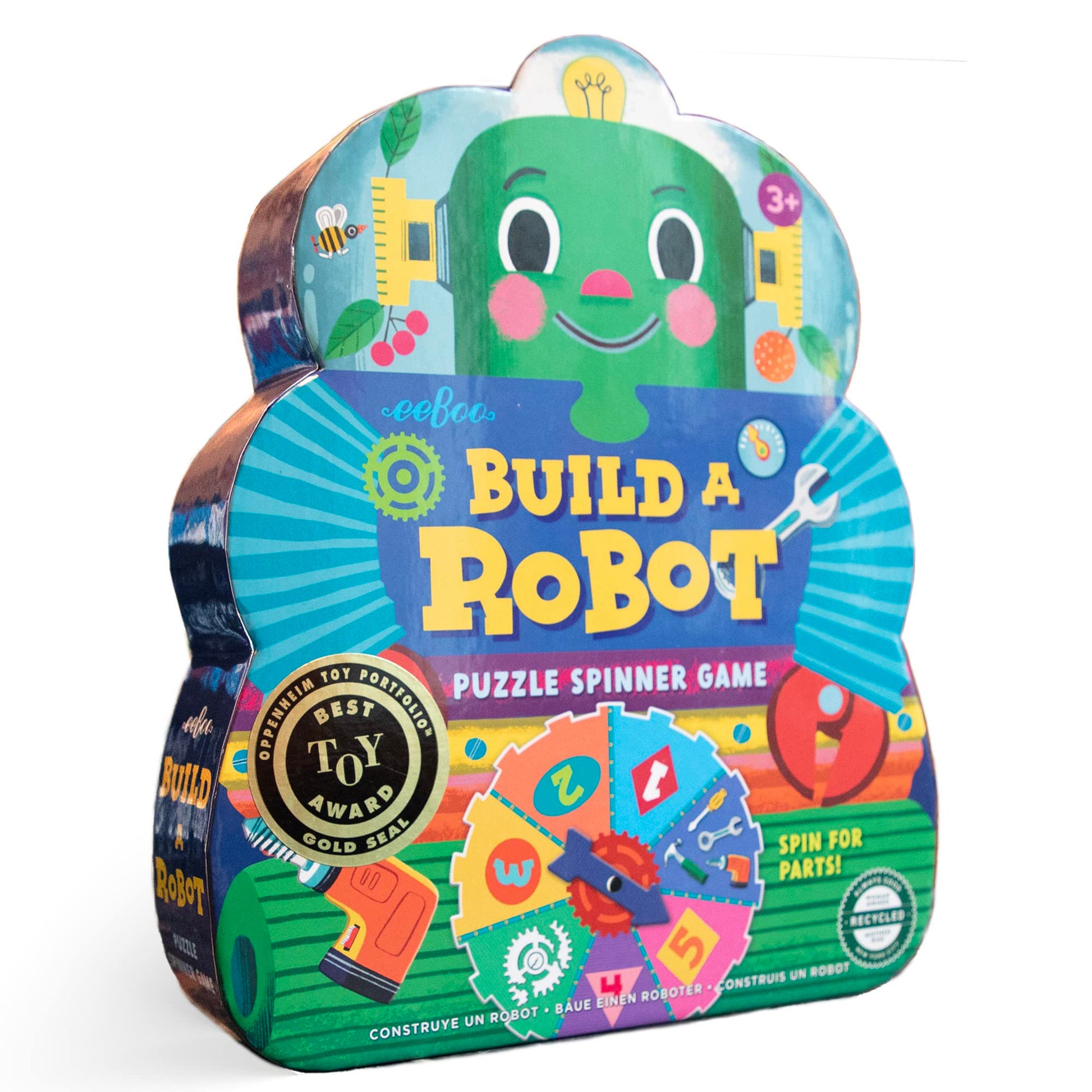 eeBoo Build a Robot Spinner Game, Matching Game, Ages 3+, 2-4 Players