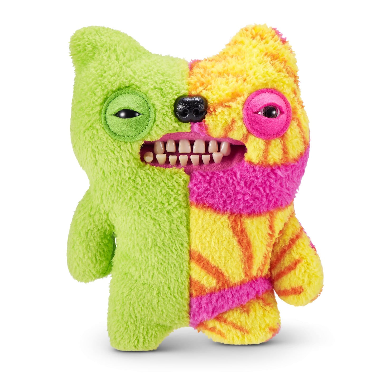 Fuggler Misfit Monsters Series 1 9" by ZURU Funny Ugly Monster Plush Toy (Munch Tooth - Green & MultiBoth Teddy Fleece)