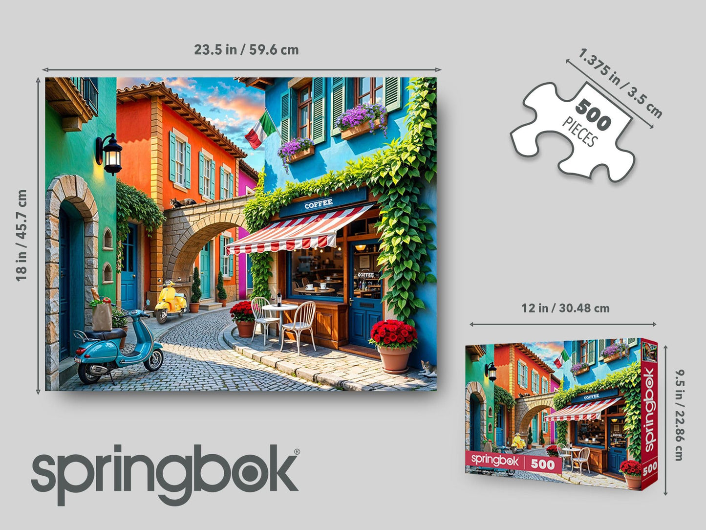 Springbok Streets of Italy 500 Piece Jigsaw Puzzle for Adult