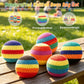 6 Pack Crocheted Footbags Handmade Knitted Balls for Tossing & Kicking Adults and Beginners Vibrant Sports Design for Indoor & Outdoor Play, Party