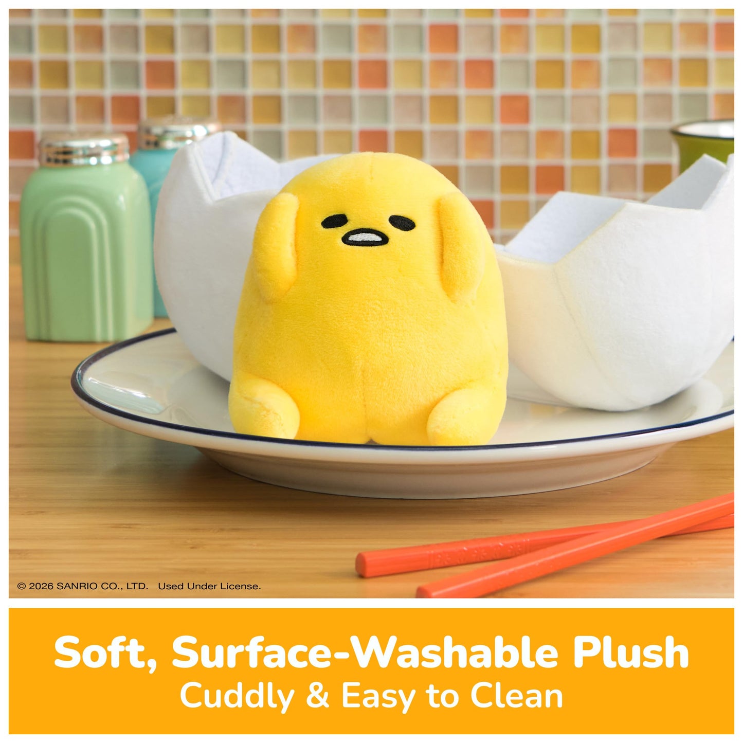 GUND Sanrio Gudetama The Lazy Egg 5-Inch Food Squishy Stuffed Toy