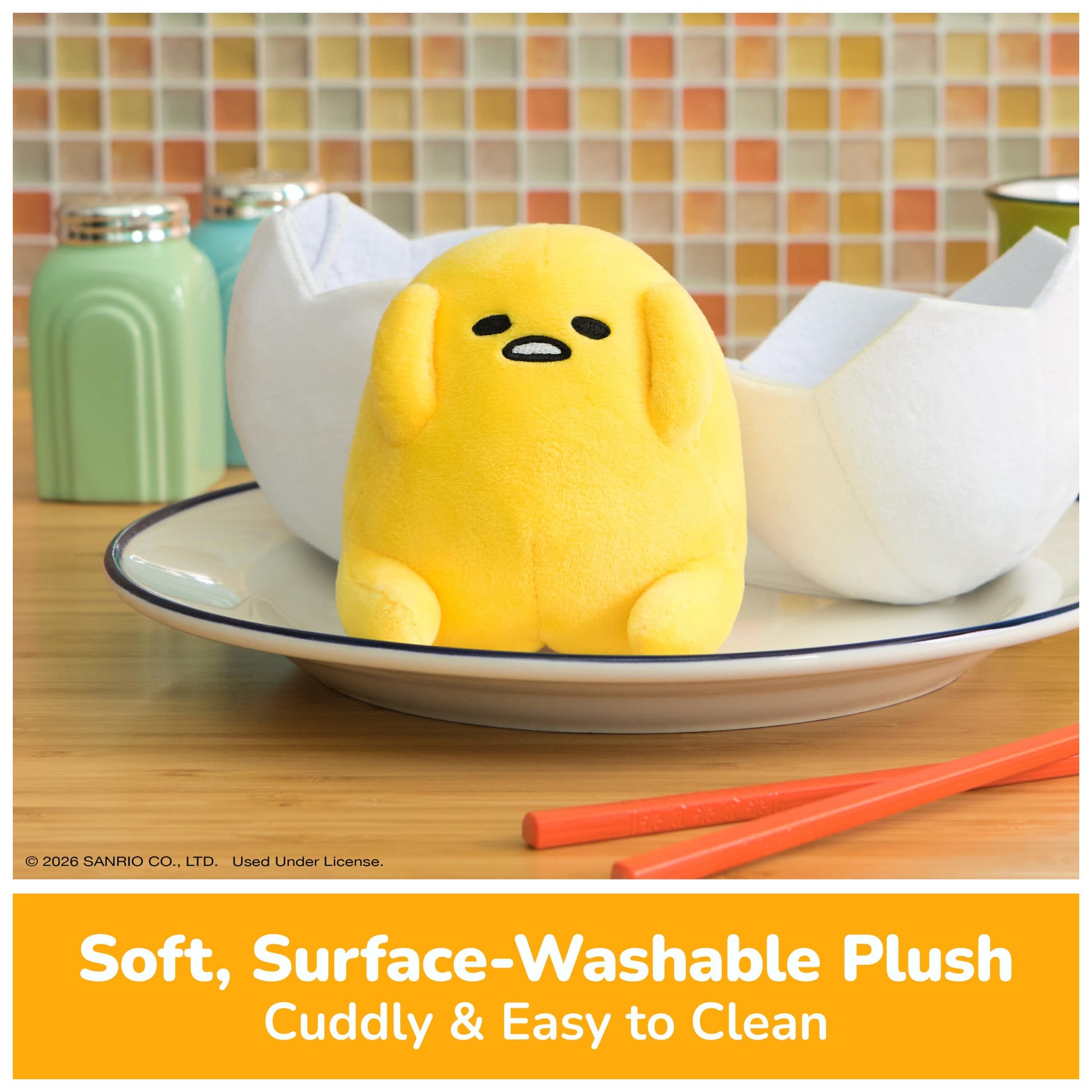 GUND Sanrio Gudetama The Lazy Egg 5-Inch Food Squishy Stuffed Toy