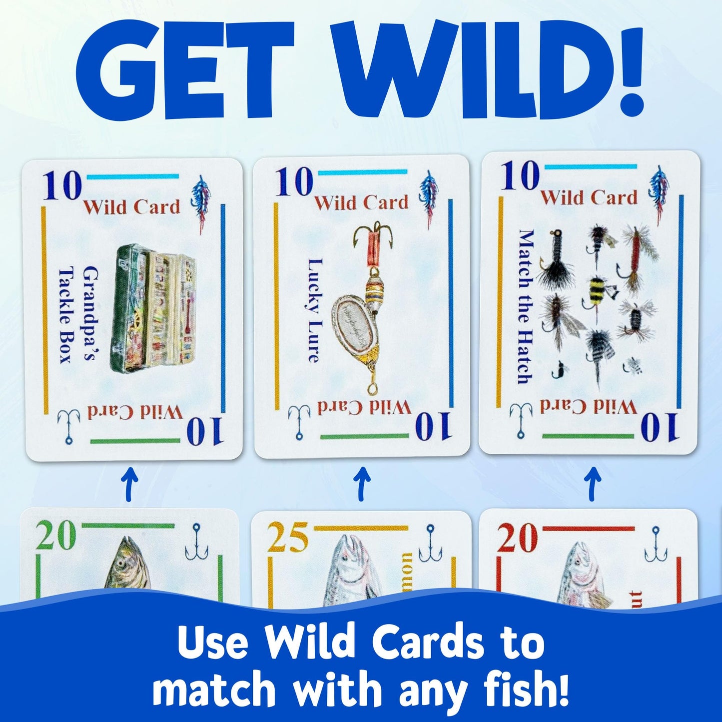 FishingBridgeUSA Fishin' Card Game for Kids & Adults | 2-6 Players