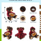DolliBu Brown Bear Stuffed Animal with Football Plush - Super Soft Huggable Bear with Red Plaid Hoodie, Plush Toy Wildlife Gift for Kids and Adults