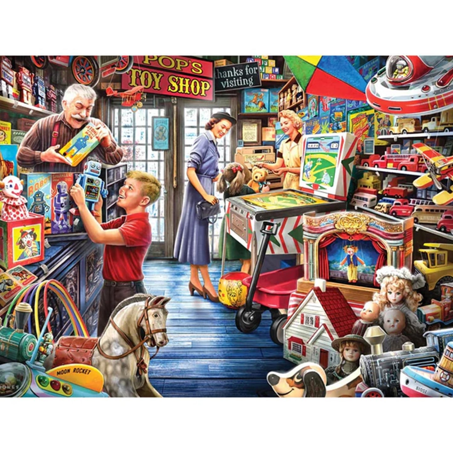 Bits and Pieces 500 Piece Puzzles for Adults Larry Jones 3-Pack - Large 18" x 24" Jigsaw Puzzles 500 Pieces 1950s Americana, No 2 Pieces Alike