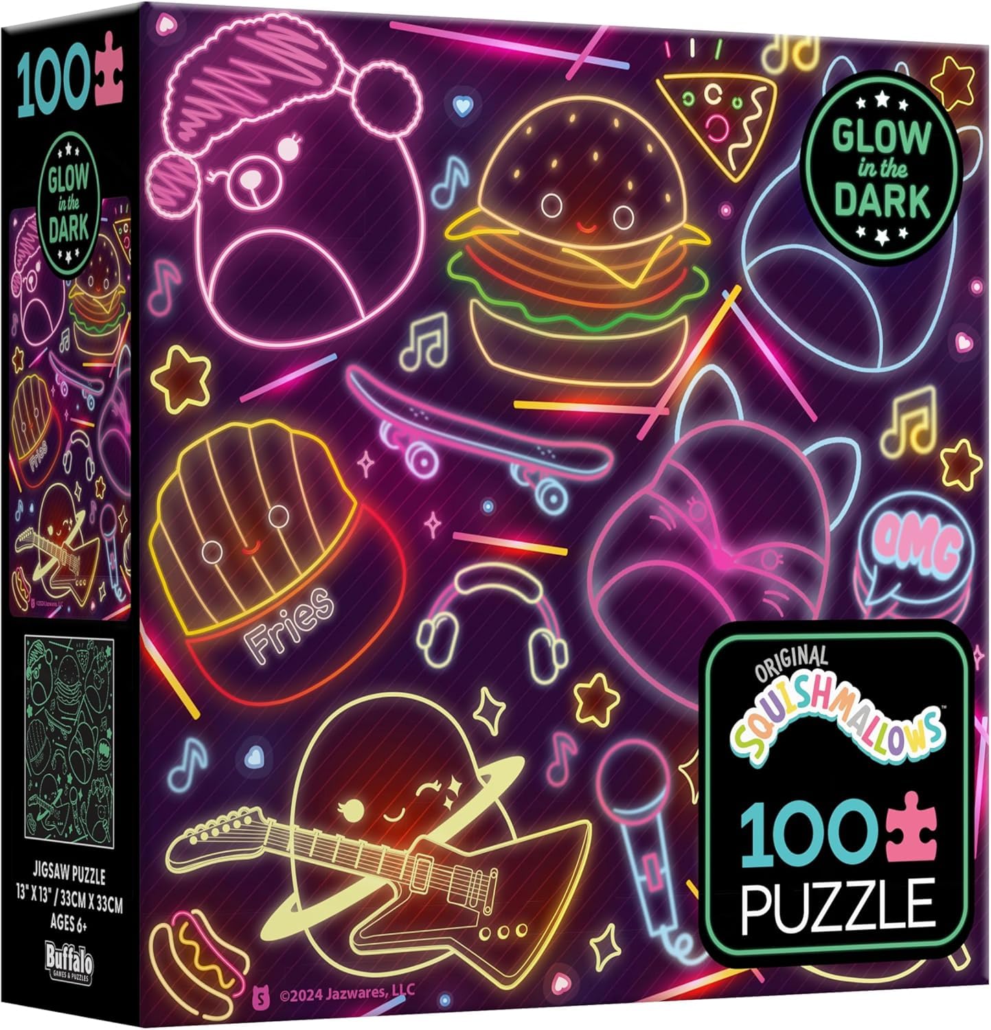Ceaco - Glow in the Dark Squishmallow Neon - 100 Piece Puzzle Ages 6+