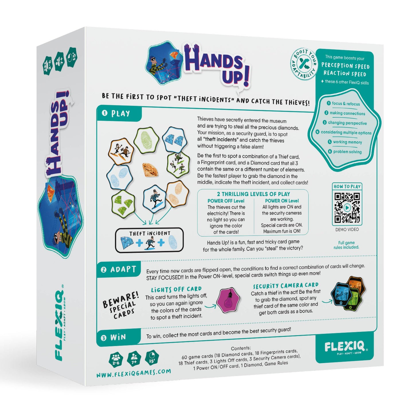 Hands Up - Quick Thinking Card Game by FlexiQ, Brain Teasers for Kids 7+, Board Games for Family Night, Mind Games