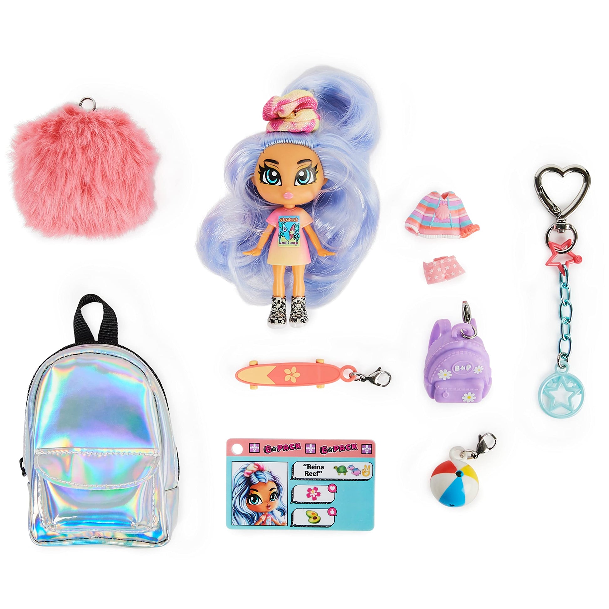 B Pack, Deluxe Reina Reef Collectible Doll and Playset with 11 Surprises, 3.5-inch, Kids Toys for Girls Ages 5 and Up