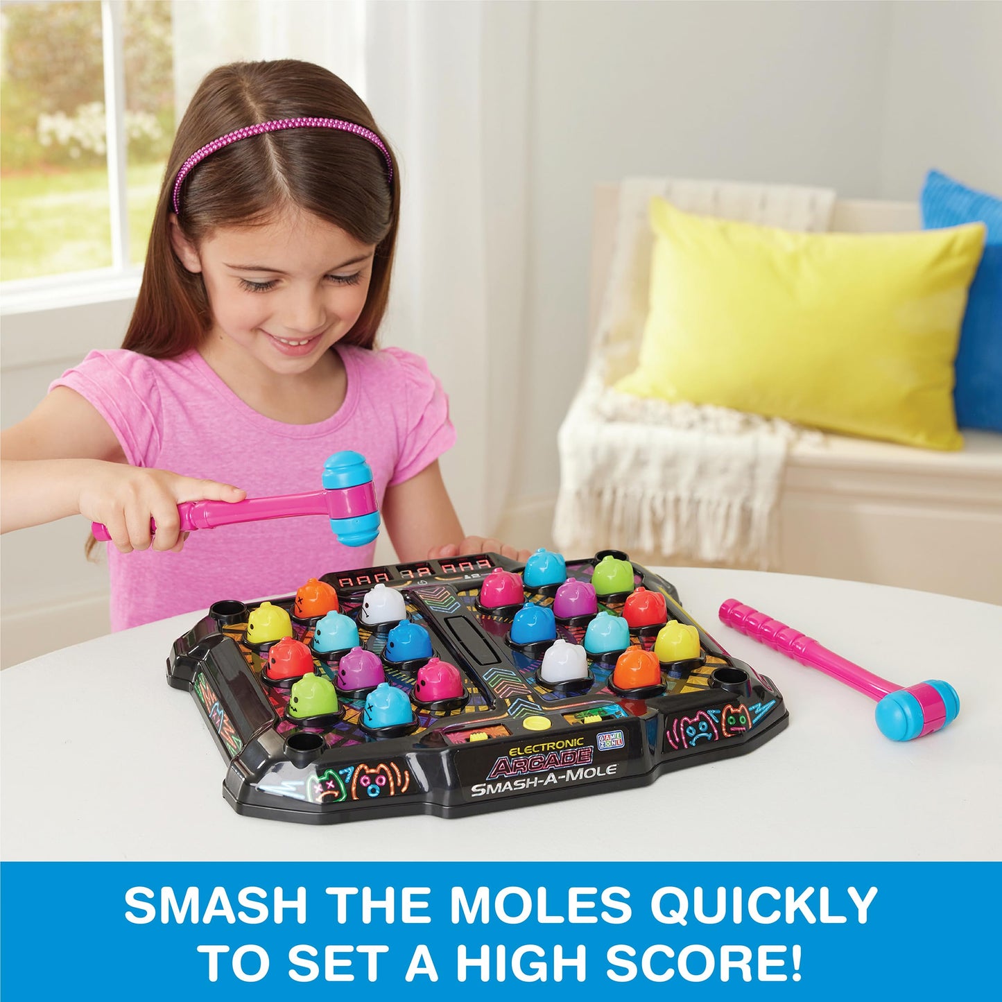 Game Zone Smash-A-Mole - Electronic Arcade Game with Lights & Sounds - 4 Game Modes - Ages 6+