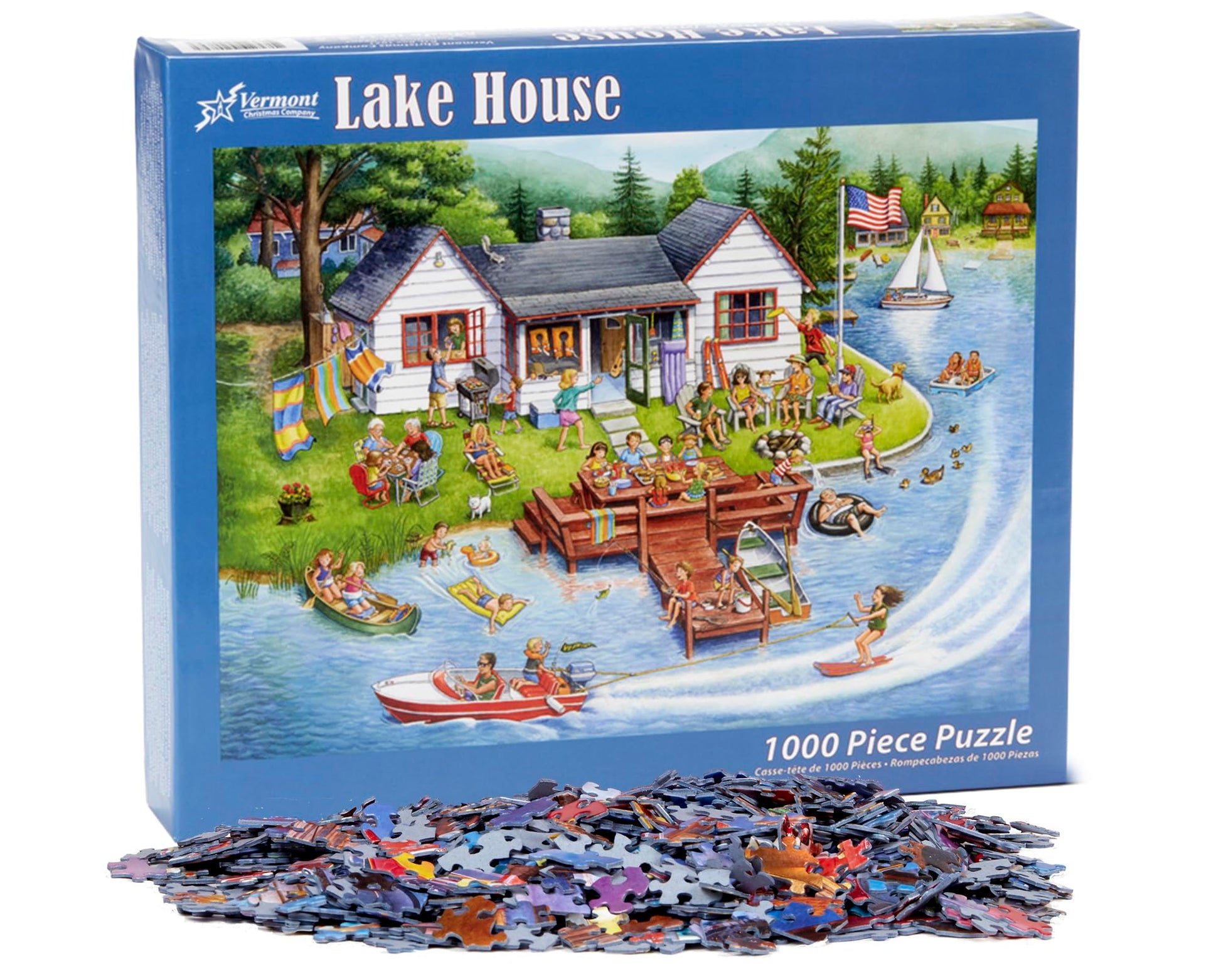 Vermont Christmas Company Lake House Jigsaw Puzzle 1000 Piece