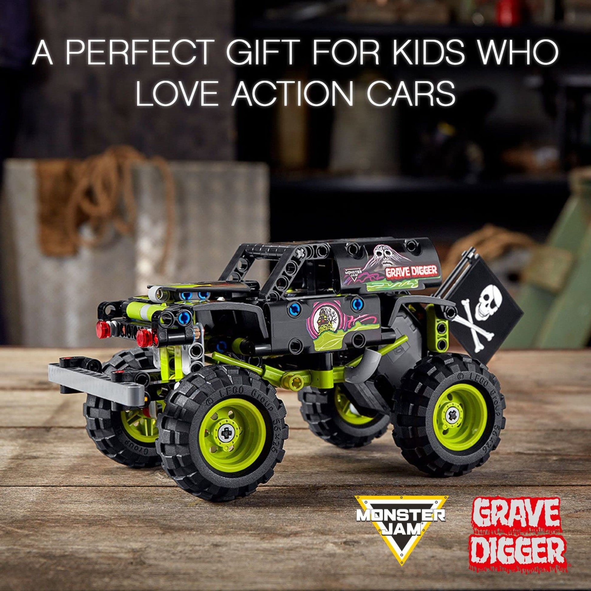 LEGO Technic Monster Jam Grave Digger 42118 Set - Truck Toy to Off-Road Buggy, Pull-Back Motor, Vehicle Building and Learning Playset, Gift