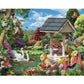 Bits and Pieces 100 Piece Puzzles for Adults - Puppy Paradise - 100 Extra Large Pieces 15" x 19" Jigsaw Puzzles, Dogs Swans Flowers Spring, No 2