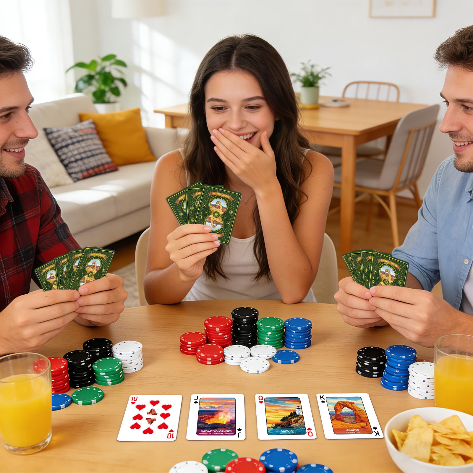 Playing Cards 2 Pack, 2 Deck of Cards, National Park Theme Playing Cards, Standard Poker Cards Set for Card Games Family Game Night Blackjack Camping
