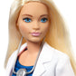 Barbie Doctor Doll, Curvy, Dressed in White Coat with Stethoscope and Blonde Hair, Gift for 3 to 7 Year Olds