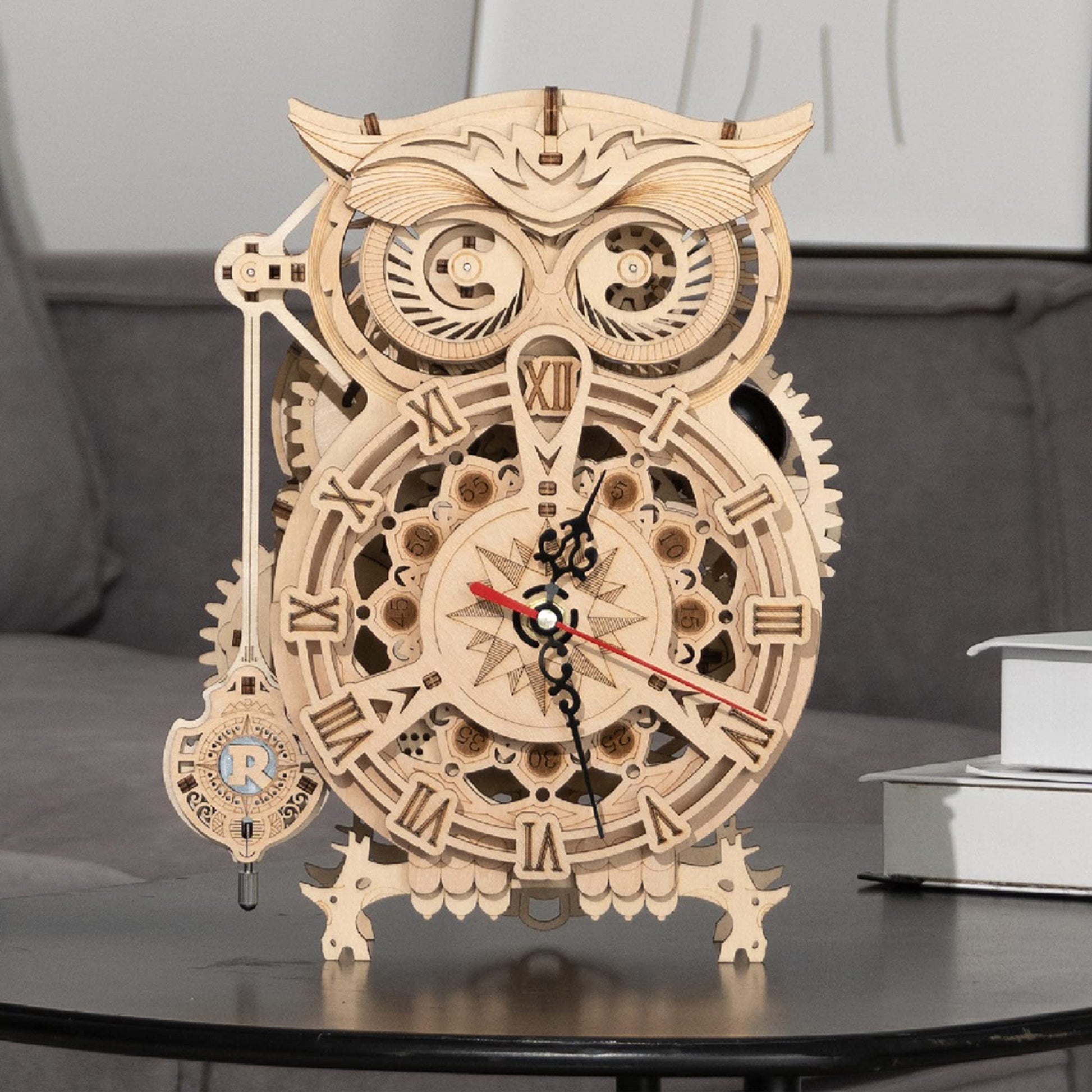 ROKR 3D Wooden Puzzles for Adults Mechanical Clock Kits - Owl Clock, DIY Model Building Kits Educational Brain Teaser Puzzles, Crafts/Hobbies/Gifts