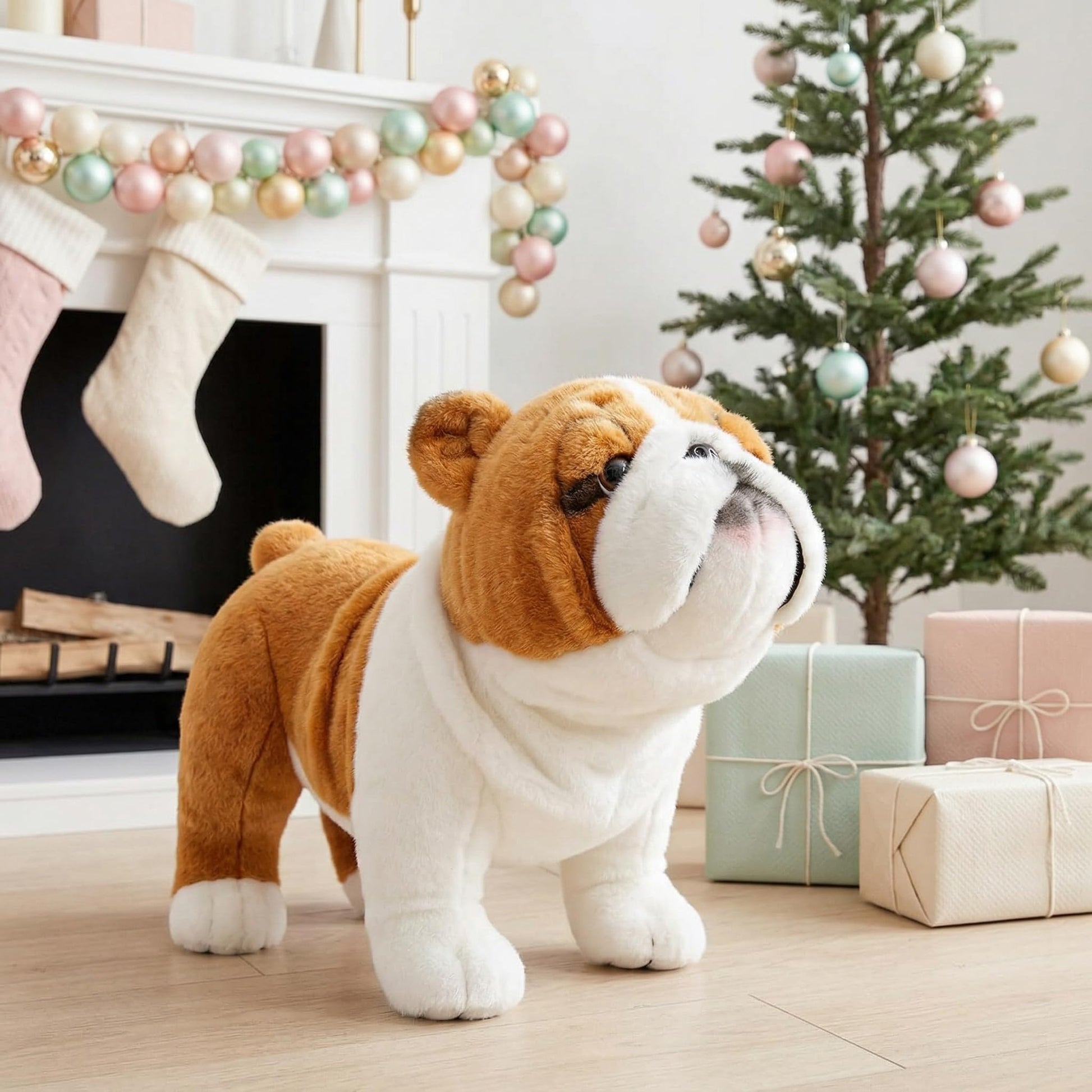 BABY FRANKIEZHOU Simulation English Bulldog Plush Toy, English Bulldog Stuffed Animals, Cute Puppy Soft Dog Stuffed Toy Gifts for Kids,10 Inches Long…