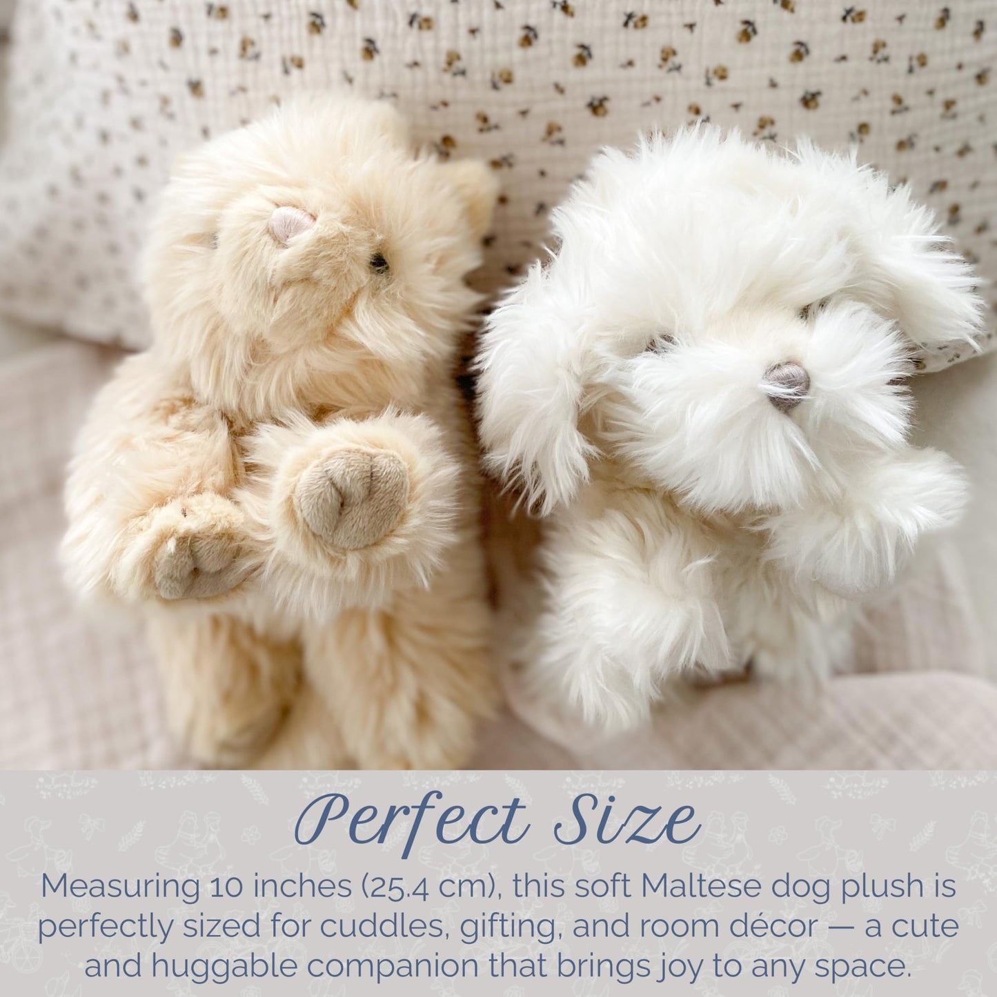 MON AMI Sugar Maltese Puppy 11-Inch Stuffed Dog, Soft Cuddly Plush Toy