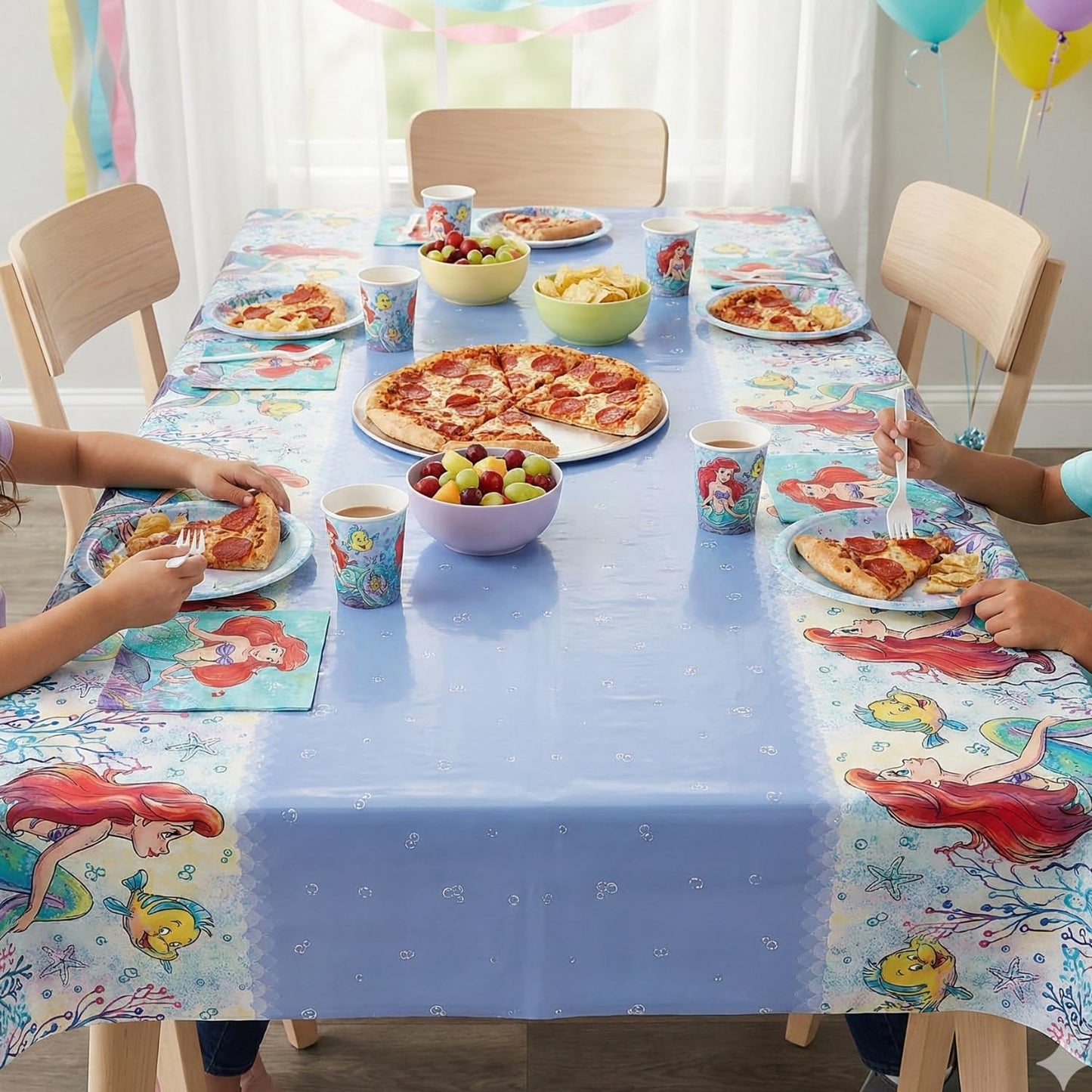Fun Express - The Little Mermaid Tablecloth for Birthday - Party Supplies - Licensed Tableware - Misc Licensed Tableware - Birthday - 1 Piece