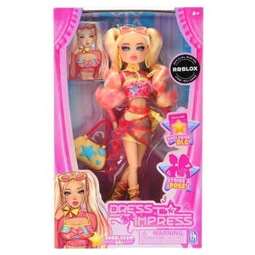 PhatMojo Dress to Impress - Bubblegum Gal Fashion Doll - Series 1 Wave 1 - 11.5-Inch Tall - Includes DLC Code Redeemable on Roblox - Officially