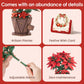 ROBOTIME 3D Wooden Poinsettia Puzzle - with Flower Pot Base, Adjustable Stem, Christmas Home Desk Decor, DIY Craft Kit for Adults