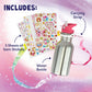 MindWare Cute & Custom Gem Water Bottle Decorating Kit, DIY Craft Activity with Stainless Steel Bottle and Gem Stickers, Creative Personalization Toy