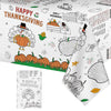 Happy Thanksgiving Coloring Tablecloth for Kids-Giant Thanksgiving Paper Activity Table Cover, Jumbo Fall Turkey Coloring Games Poster Crafts