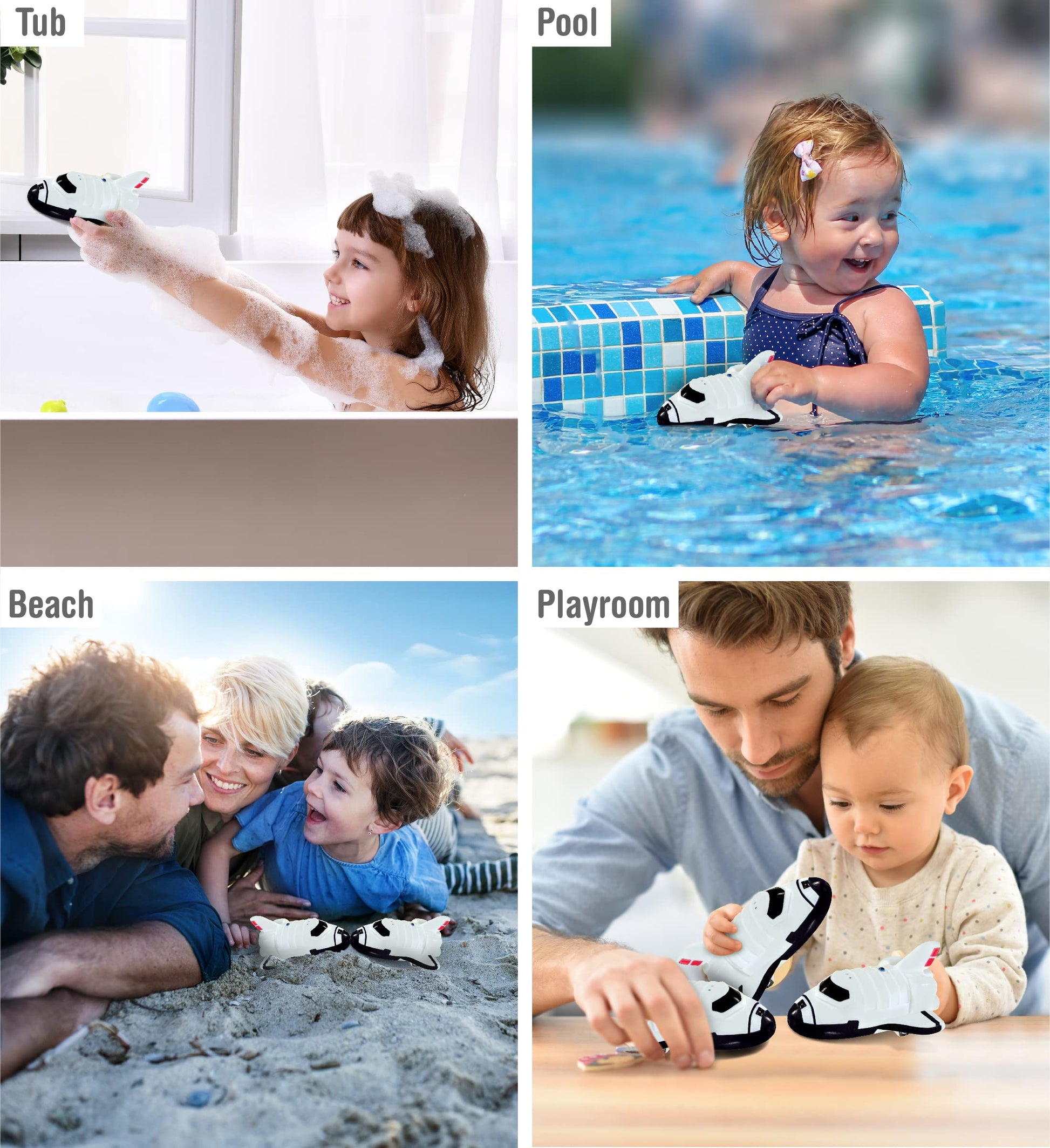 DolliBu Space Shuttle Model Bath Buddy Squirter Toy - Floating Rubber Space Themed Bath Toy for Pool or Bathtub, Cute Bathroom Toys for Toddlers