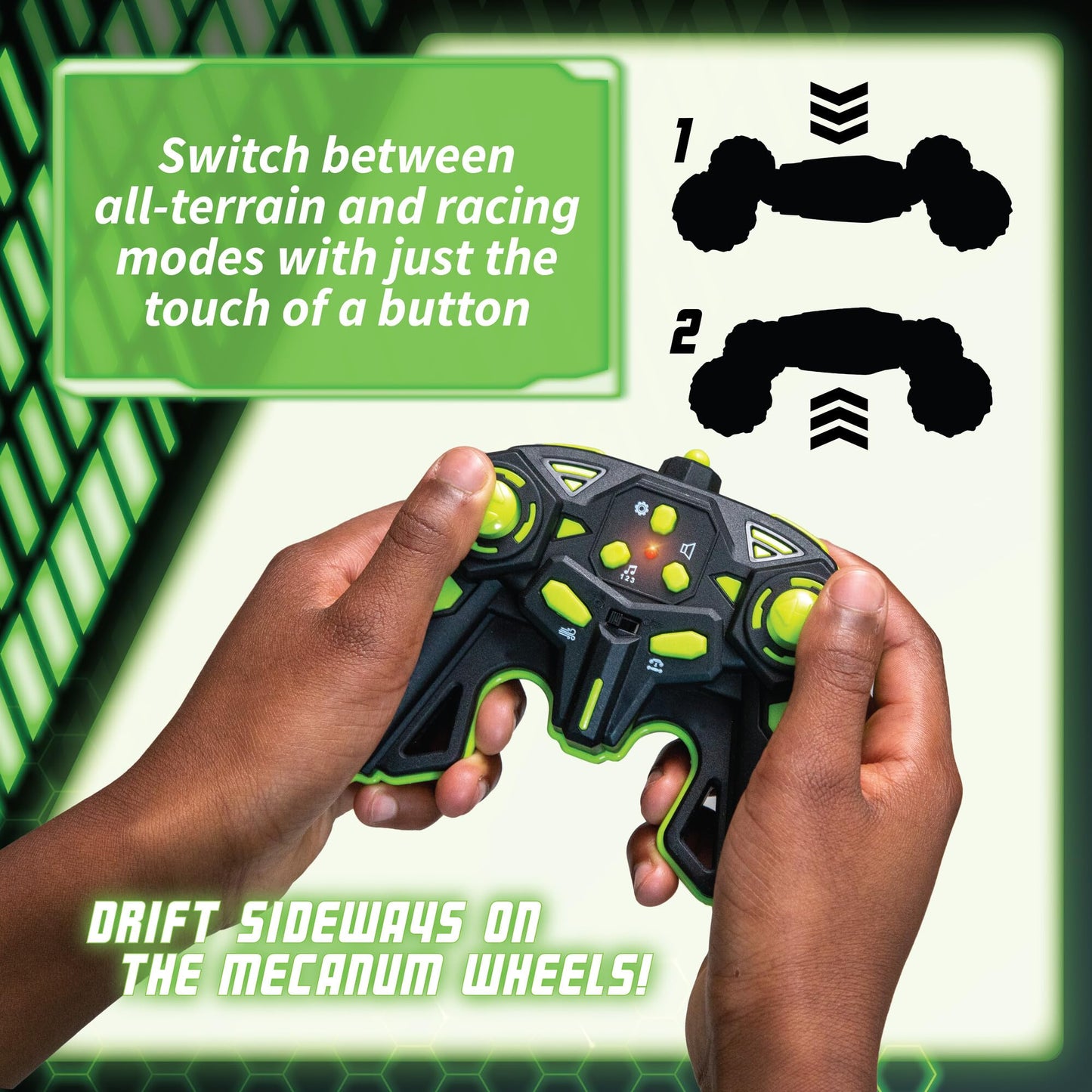 MindWare Hyper Stunt Drifter Remote Control Car - 360° Rotating 4WD RC Car for 8 Year Olds and Up