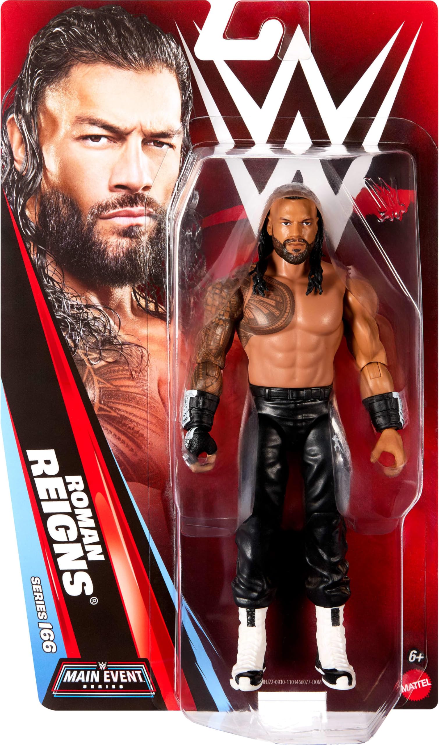 Mattel WWE Roman Reigns Action Figure, Main Event Series #166, 6-inch Collectible Superstar with 14 Articulation Points & Life-Like Look