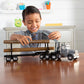TOMY Freightliner 122SD Logging Truck Toy - 1:32 Scale - Includes Toy Truck, Trailer, and 3 Logs - Construction Truck Toys - Ages 3 Years and Up
