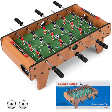Goplus 27" Foosball Table, Portable Tabletop Soccer Game w/ 2 Footballs & 18 Soccer Keepers for Family Night, Game Room, Arcades, Bars, Parties