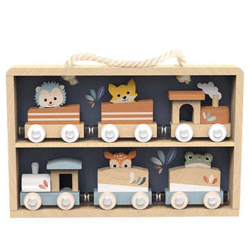 SPEEDY MONKEY Wooden Train Toy Set for Kids Animal Train Playset 24m+