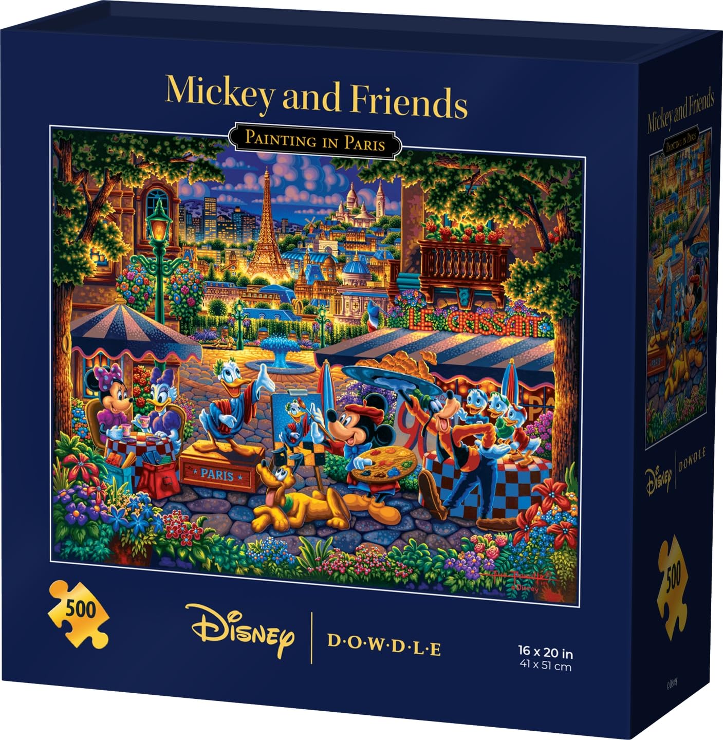 Mickey & Friends Painting in Paris, Disney Dowdle Puzzle, 500 Piece Jigsaw Puzzle for Adults