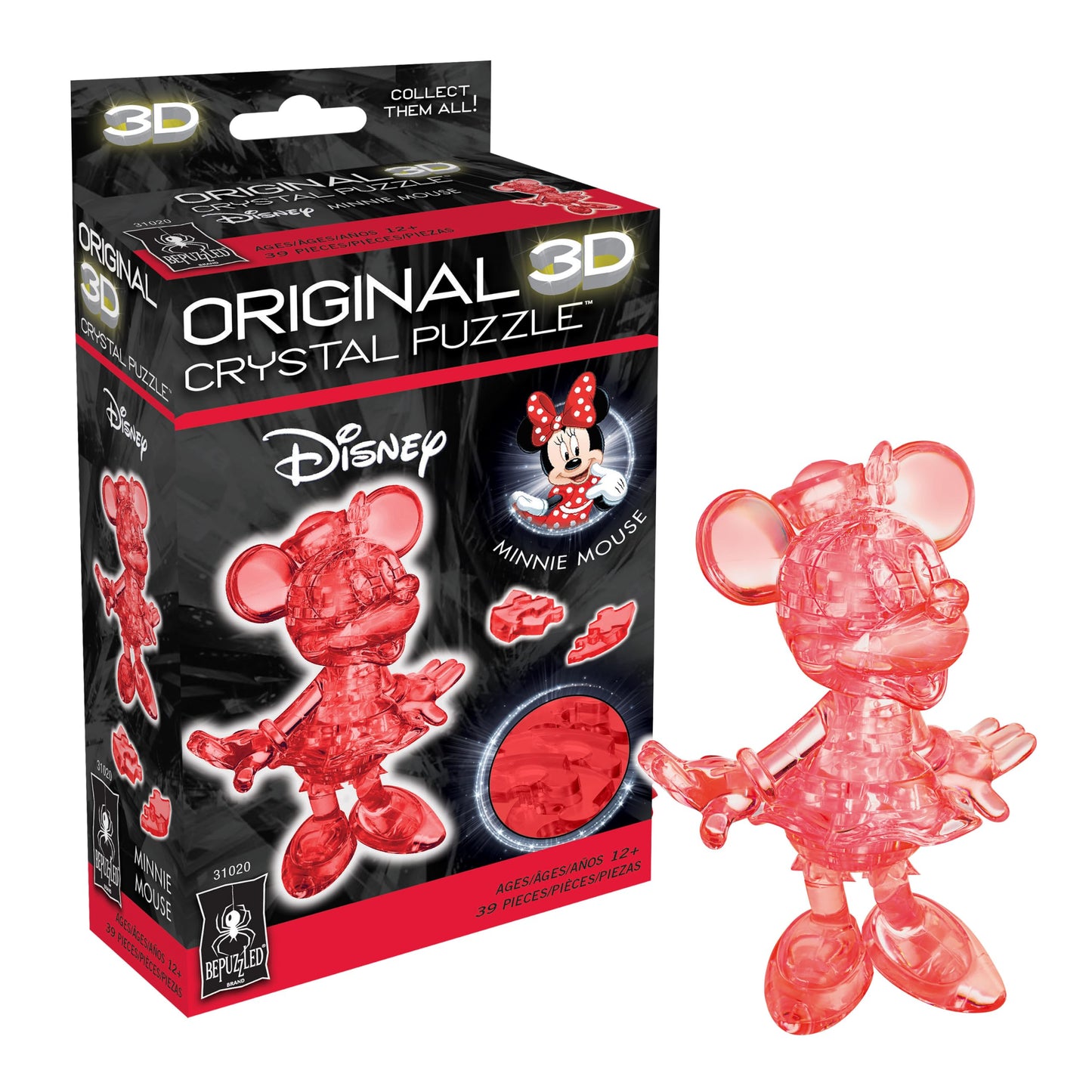 BePuzzled, Disney Minnie Mouse Original 3D Crystal Puzzle, Perfect for Puzzlers Ages 12 and Up, Challenging to Complete and Beautiful to Display