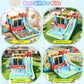 AKEYDIY Bounce House,Inflatable Water Slide Bounce Castle with Blower for Kids 3-10,Outdoor/Indoor Bouncy House Water Park for Backyard with 2 Splash