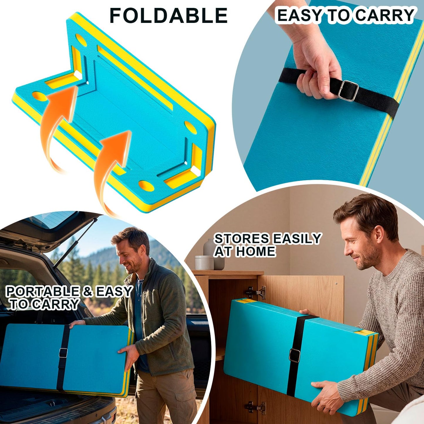 Floating Mahjong Table for Pool - 33.5in Foldable Water Game Table for Card Games & Tile Games - Portable Swimming Pool and Hot Tub Float Board Game