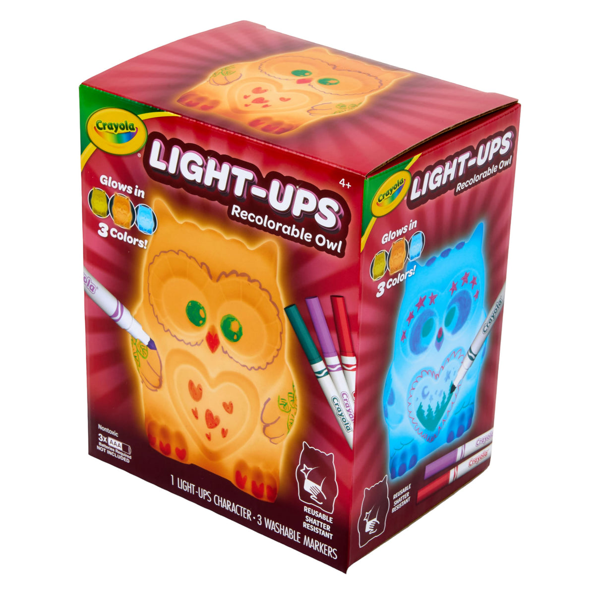 Crayola Light-Ups - Owl, Reusable Light Up Owl Toy, Fall Craft for Kids, Cute Glow in The Dark Decor & Night Light, Art Toys for Boys & Girls, Ages 4+